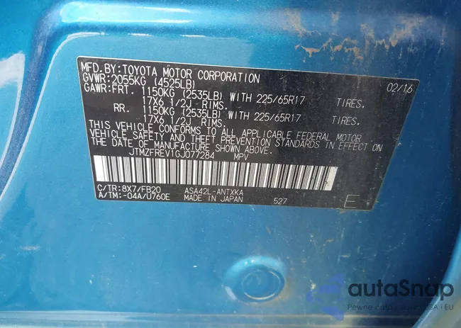 JTMZFREV1GJ077284: 43694768