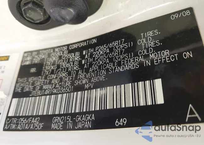 JTEBU14R19K036501: 43694809