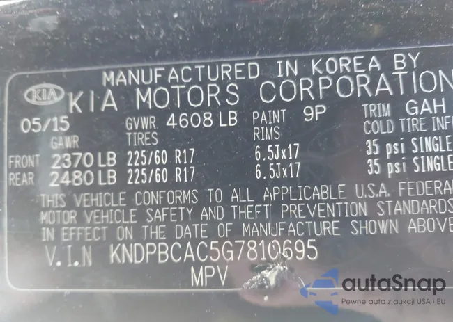 KNDPBCAC5G7810695: 43694820