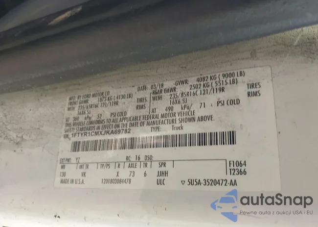 1FTYR1CMXJKA69782: 43694982