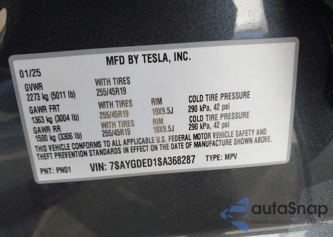 7SAYGDED1SA368287: 43695024