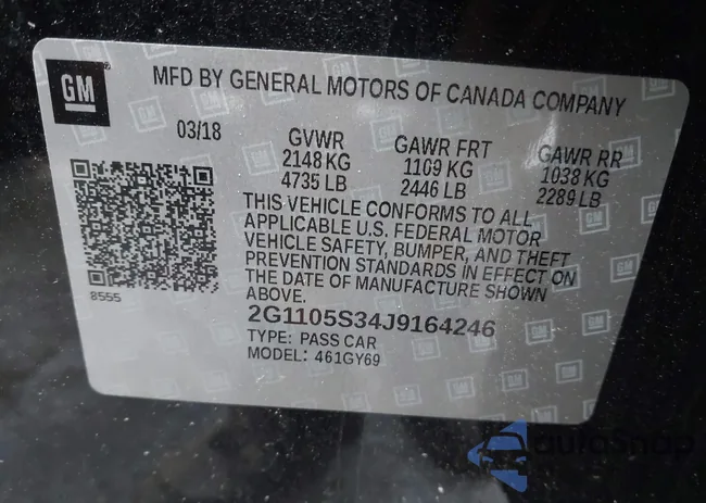 2G1105S34J9164246: 43695049