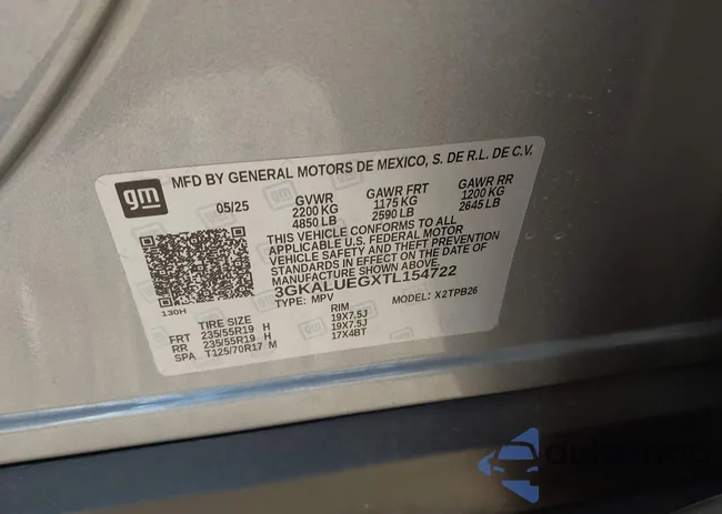 3GKALUEGXTL154722: 43695056