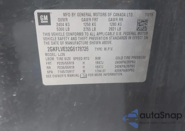 2GKFLVE32G6178726: 43696164