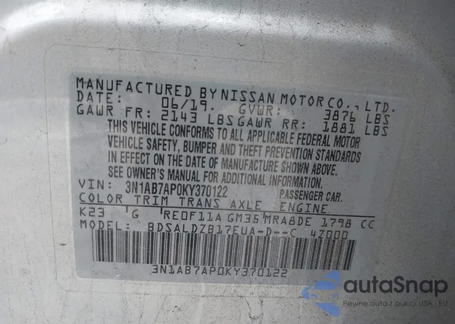 3N1AB7AP0KY370122: 43696341