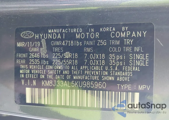 KM8J33AL5KU985960: 43696348