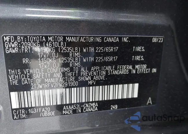 2T3W1RFV2PW291900: 43696389