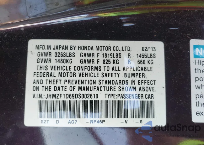 JHMZF1D69DS002610: 43696408