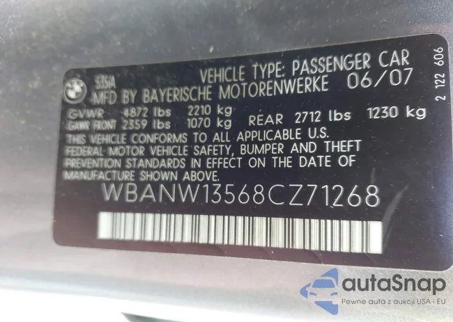 WBANW13568CZ71268: 43696413