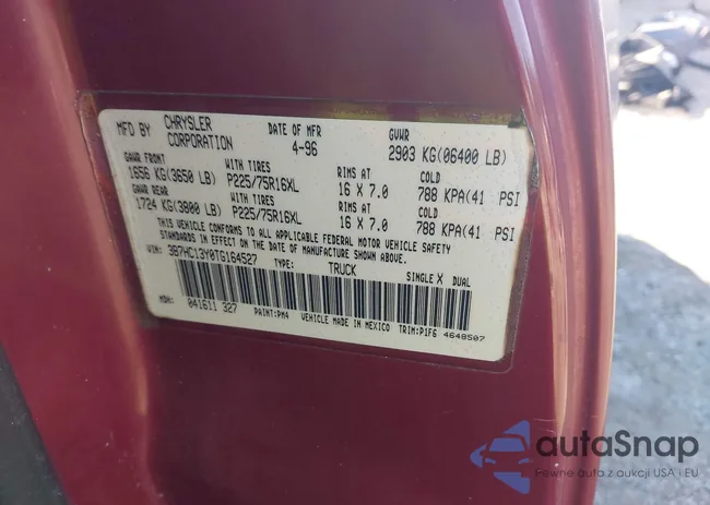 3B7HC13Y0TG164527: 43696516