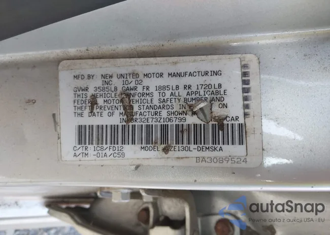 1NXBR32E73Z106799: 43696576