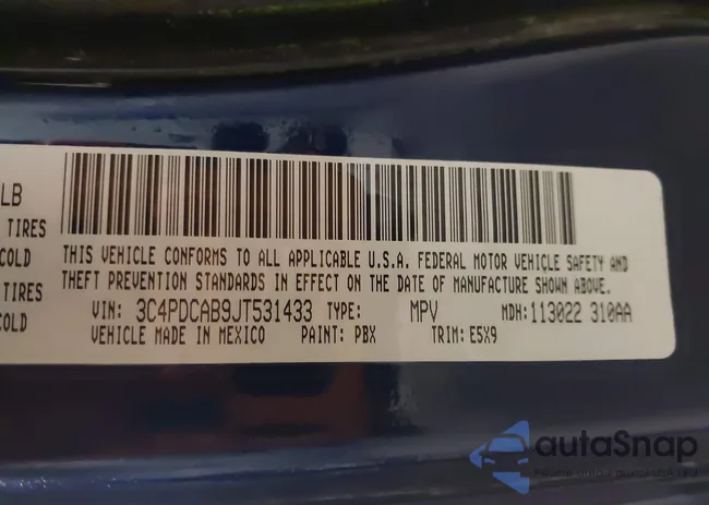 3C4PDCAB9JT531433: 43696630