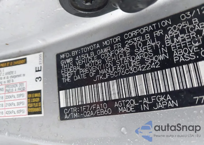 JTKJF5C76C3042242: 43696655