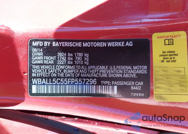 WBALL5C55FP557296: 43696678