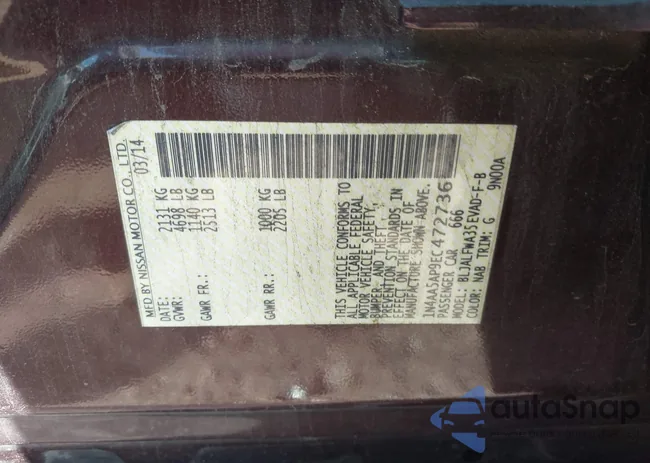 1N4AA5AP9EC472736: 43695722