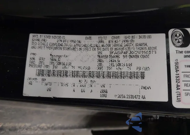 3FADP4FJ0CM196579: 43695802