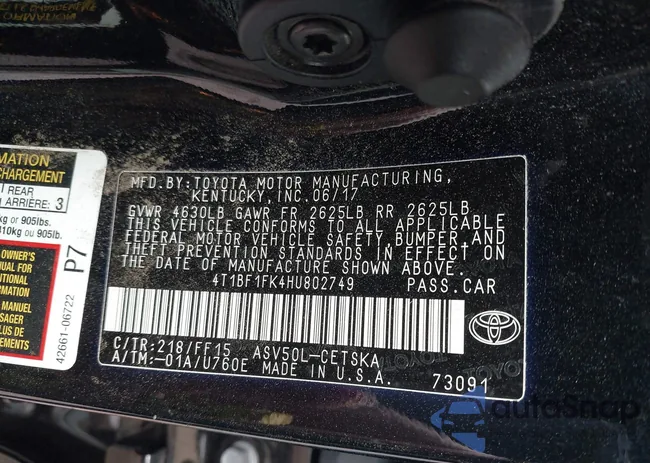 4T1BF1FK4HU802749: 43695820