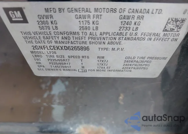 2GNFLCEKXD6265896: 43695825