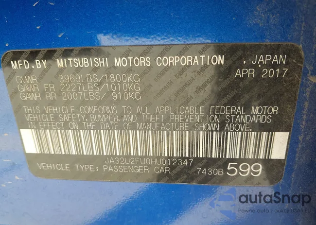 JA32U2FU0HU012347: 43695843