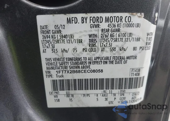 1FT7X2B68CEC08058: 43695906