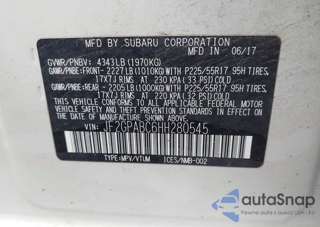 JF2GPABC6HH280545: 43695967