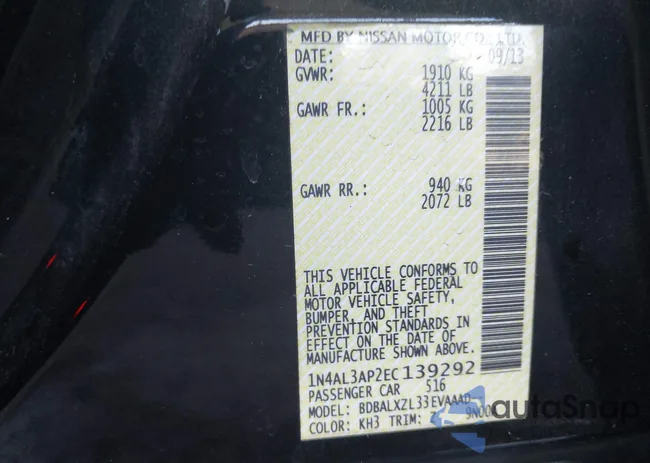 1N4AL3AP2EC139292: 43696044