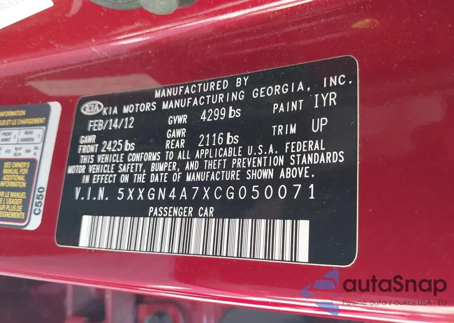 5XXGN4A7XCG050071: 43697087