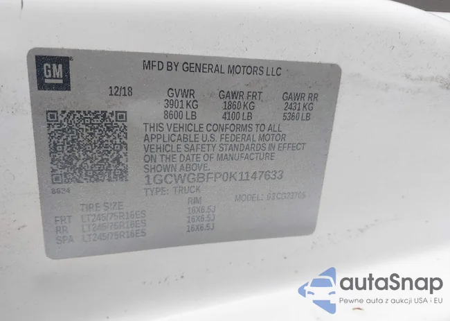 1GCWGBFP0K1147633: 43697103