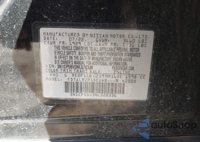 3N1CP5BV3NL528336: 43697132