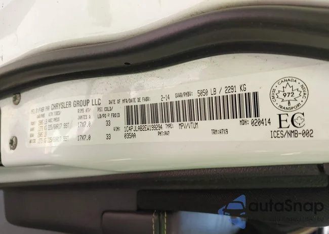 1C4PJLAB2EW199294: 43697228