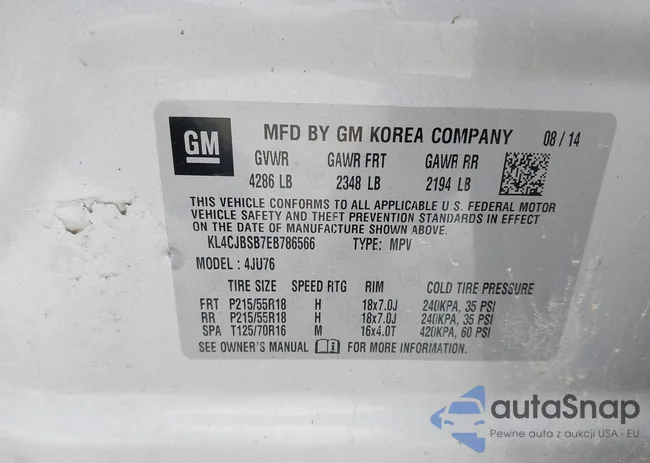 KL4CJBSB7EB786566: 43697279