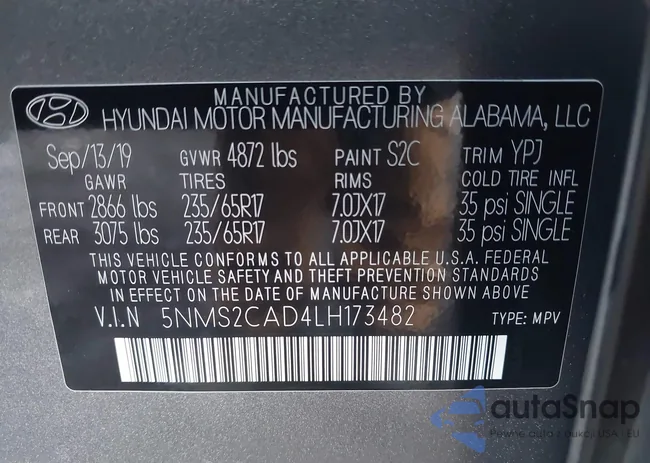 5NMS2CAD4LH173482: 43697284