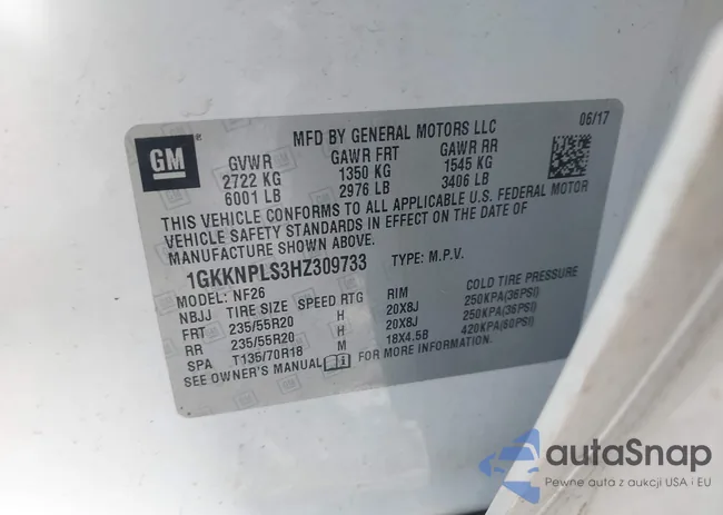 1GKKNPLS3HZ309733: 43697355