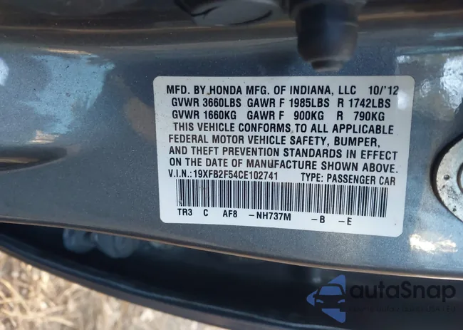 19XFB2F54CE102741: 43697394