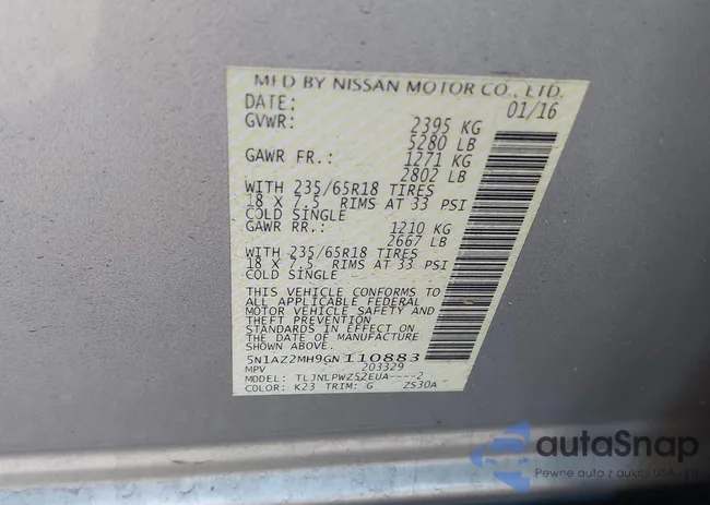 5N1AZ2MH9GN110883: 43697413