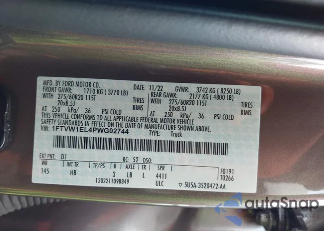 1FTVW1EL4PWG02744: 43697416