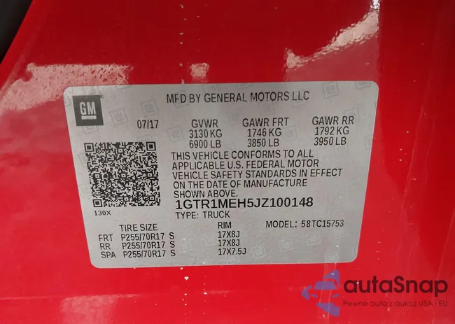 1GTR1MEH5JZ100148: 43697457