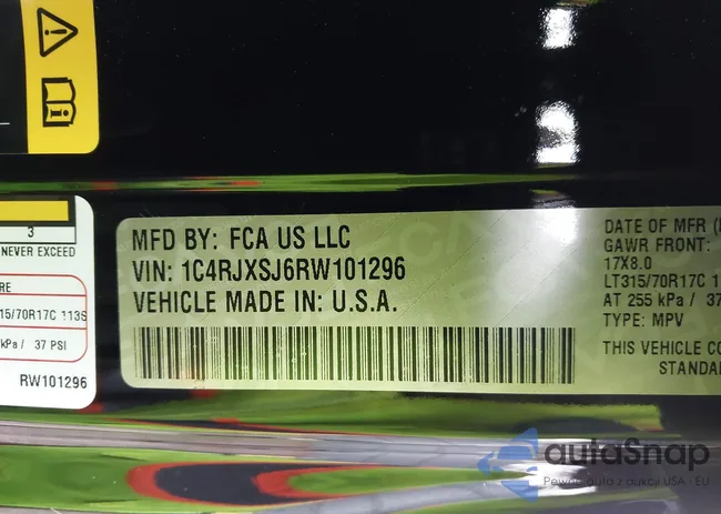 1C4RJXSJ6RW101296: 43697632