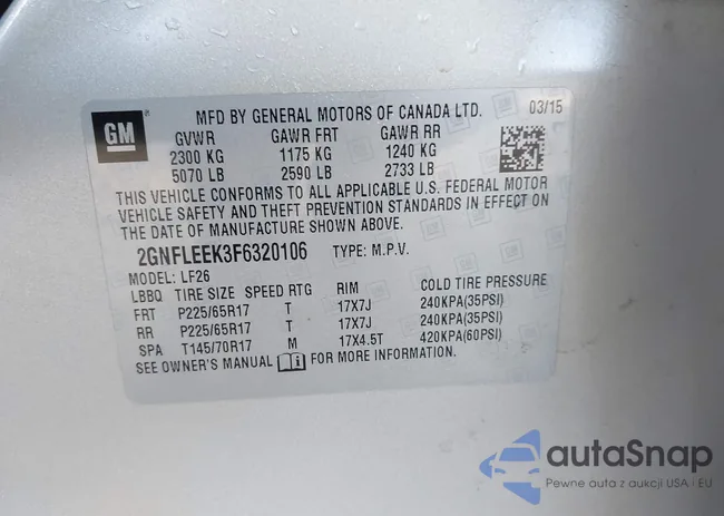 2GNFLEEK3F6320106: 43697678