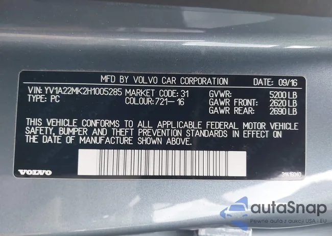 YV1A22MK2H1005285: 43696811