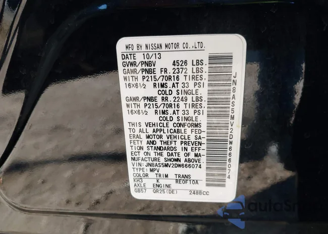 JN8AS5MV2DW666074: 43696874