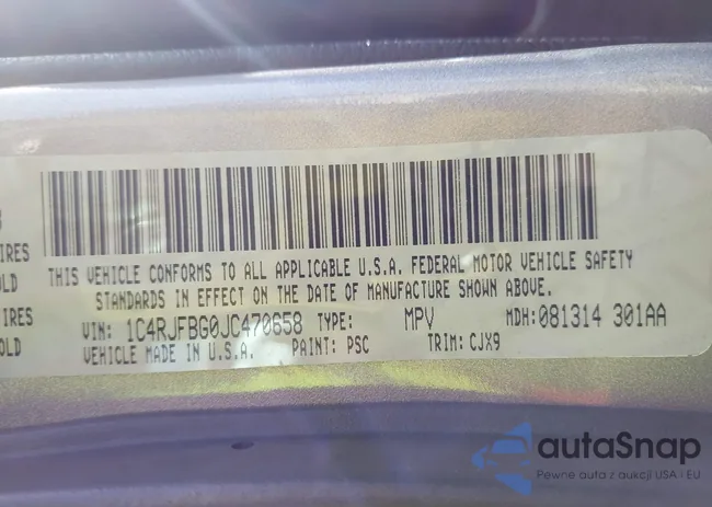 1C4RJFBG0JC470658: 43696879