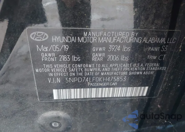 5NPD74LF0KH475853: 43697018