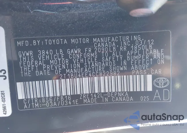 2T1BU4EE4CC822982: 43697020