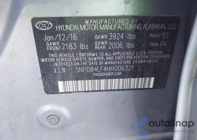 5NPD84LF4HH006321: 43698123