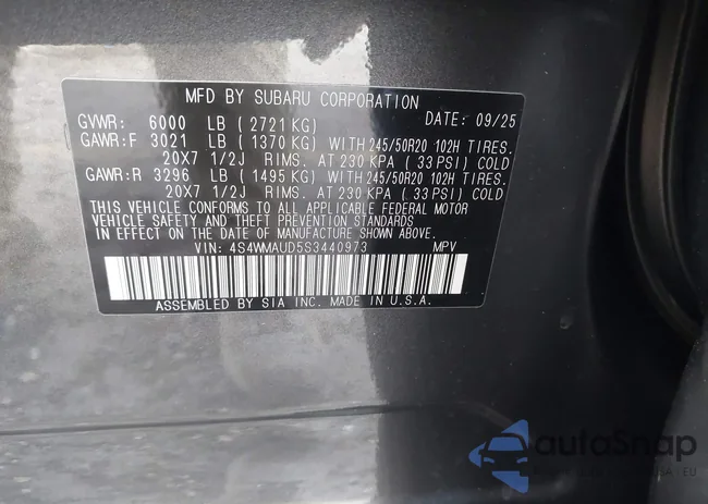 4S4WMAUD5S3440973: 43698265