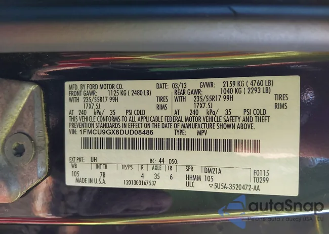 1FMCU9GX8DUD08486: 43698287