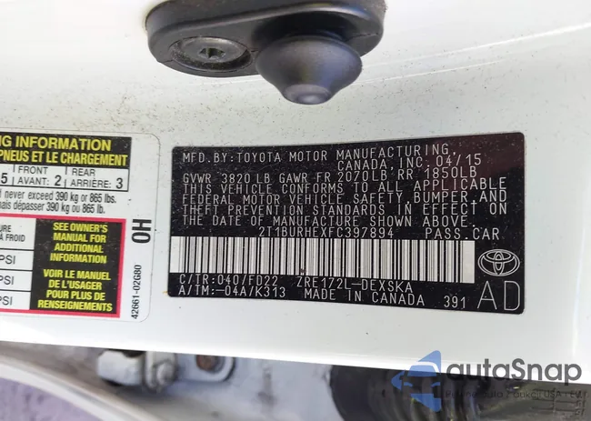 2T1BURHEXFC397894: 43698331