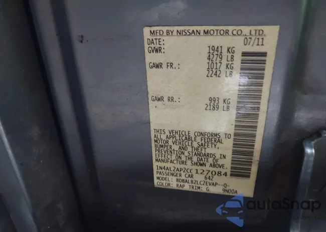 1N4AL2AP2CC127084: 43698387