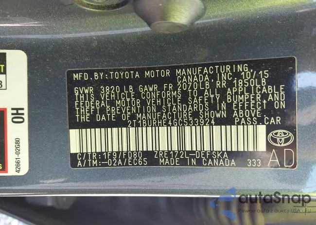 2T1BURHE4GC533924: 43698413